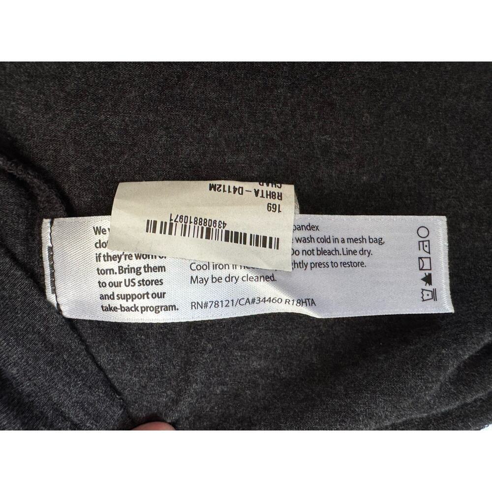 EILEEN FISHER Charcoal Heather Grey Lightweight Slub Knit Shift T-Shirt Dress L - Picture 6 of 7
